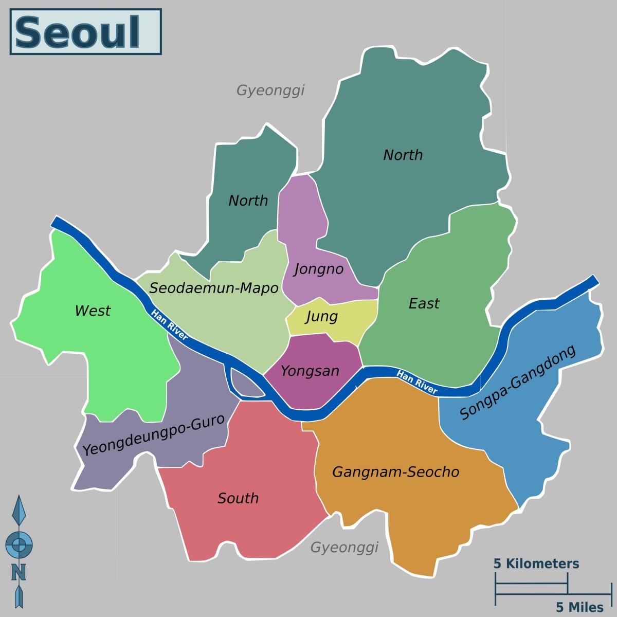 карта районов Сеула