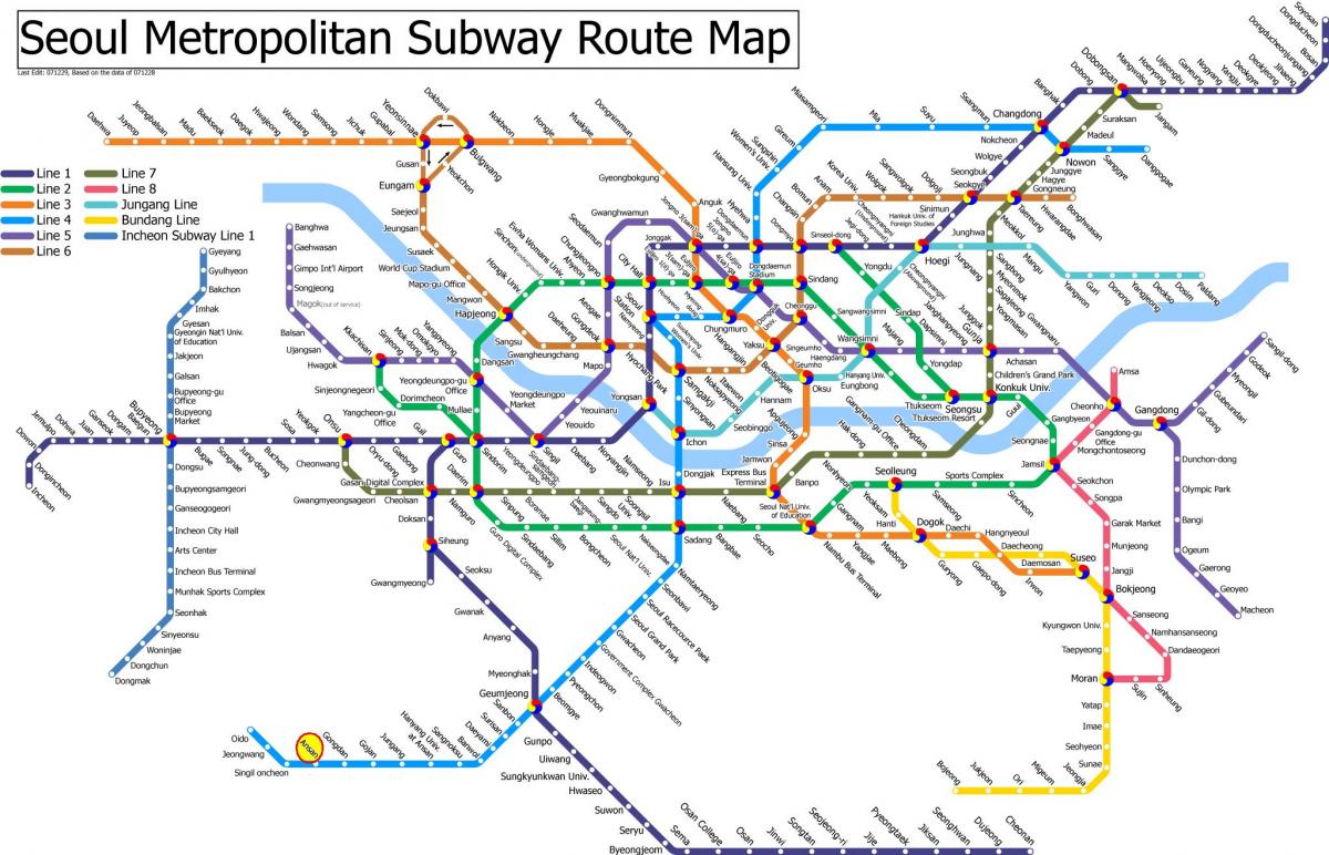 карта станции метро Сеул